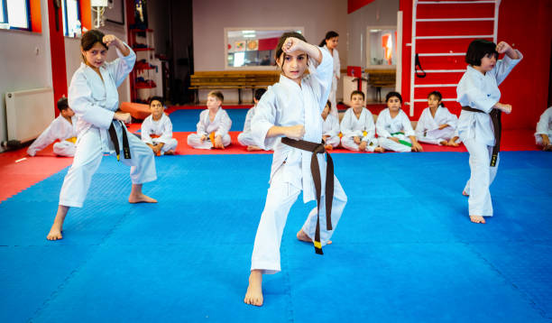 istock Little  Girls Training During a Karate Class 1578279186