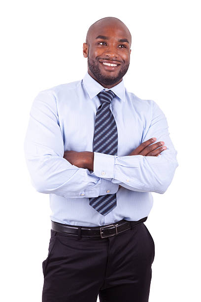 istock African American business man  with folded arms 157830637