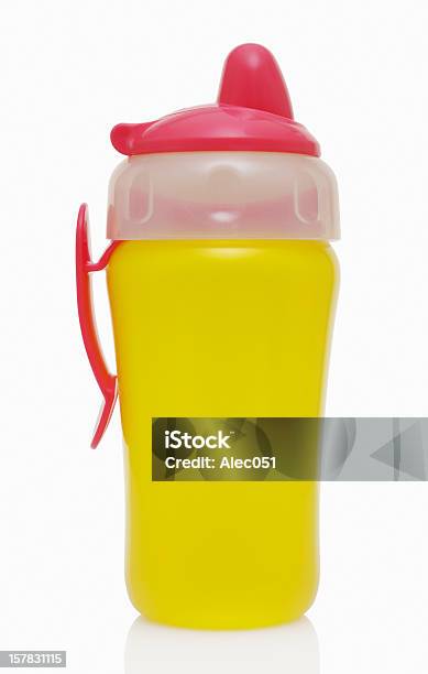 Baby Bottle For Drinks Stock Photo - Download Image Now - Baby Cup, White Background, Babies Only