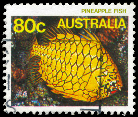 A Stamp printed in AUSTRALIA shows the Pineapplefish, series, circa 1984