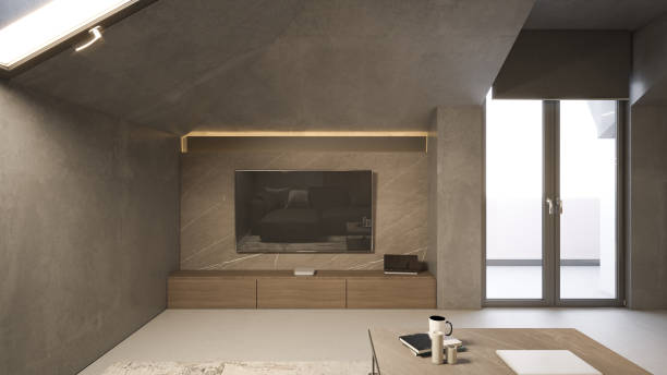 istock Interior Design. Architecture. Computer generated image of living room. Architectural Visualization. 3D rendering. 1578333581