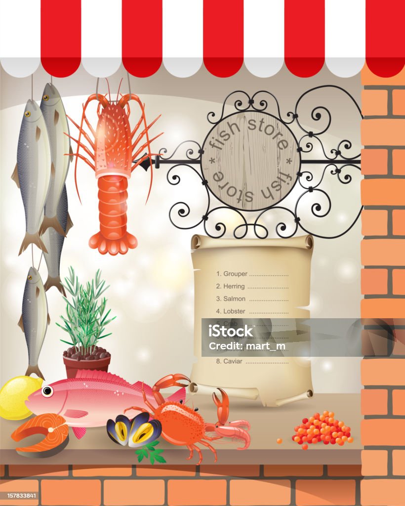 Tienda de fish - arte vectorial de Alimento libre de derechos