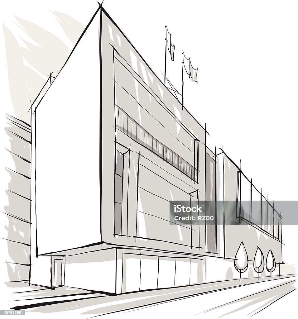 Architecture. Building. Sketch This illustration has different layers. Architecture stock vector