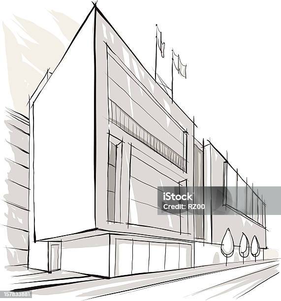 Architecture Building Sketch Stock Illustration - Download Image Now - Architecture, Building Exterior, Built Structure