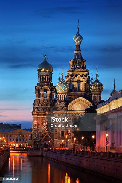 Kościół Na Krwi Rozlane W Nocy - zdjęcia stockowe i więcej obrazów Petersburg - Rosja - Petersburg - Rosja, Rosja, Noc