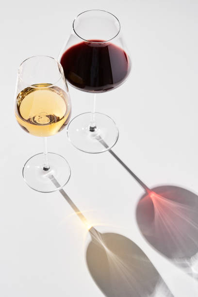 istock Wineglasses with red, white wine for gourmets. 1578376026