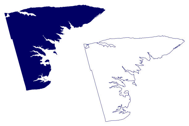 ilustrações de stock, clip art, desenhos animados e ícones de kings county (canada, prince edward island province, north america) map vector illustration, scribble sketch comté de kings map - topography map contour drawing outline