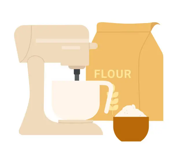 Vector illustration of Stationary dough mixer