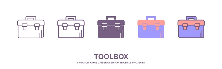 Tools Box line icon. concept web buttons. vector illustration. set of a toolbox icon vector illustration on white background.