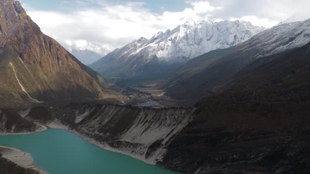 Timelapse of Birendra Lake in Manaslu Circuit of Himalaya Nepal