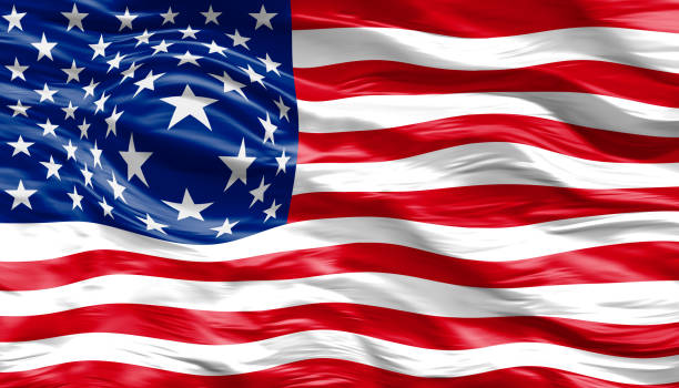 istock 3D rendering  - Illustration image of abstract American (USA) flag 1578571466