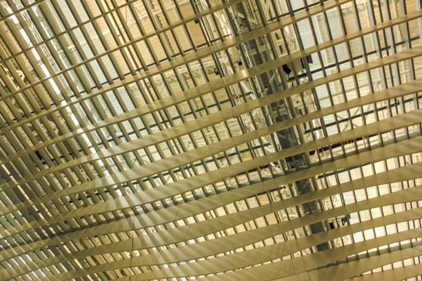 istock The low angle view of the building ceiling, building interior. 1578588957