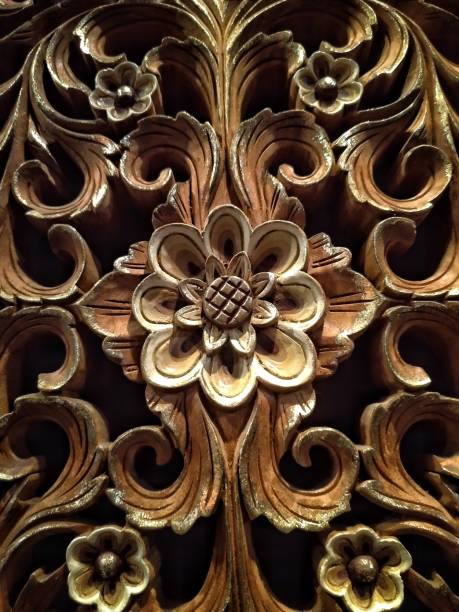 istock Javanese manual engraving in the Teakwood 1578691221