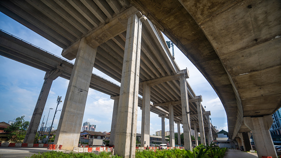 low angle view of Concrete overpass