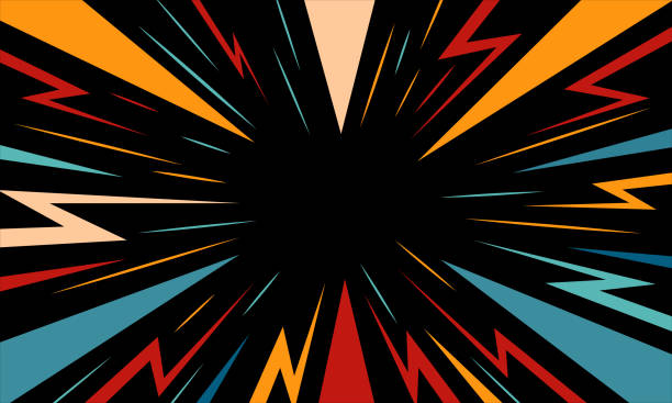 Blast zap lightning bolt explosion excitement abstract background, Posters, Banner Samples, Retro Colors from the 1970s 1900s, 70s, 80s, 90s. retro vintage 70s style stripes background poster lines. shapes vector design graphic 1980s Blast zap lightning bolt explosion excitement abstract background, Posters, Banner Samples, Retro Colors from the 1970s 1900s, 70s, 80s, 90s. retro vintage 70s style stripes background poster lines. shapes vector design graphic 1980s action anime movies stock illustrations