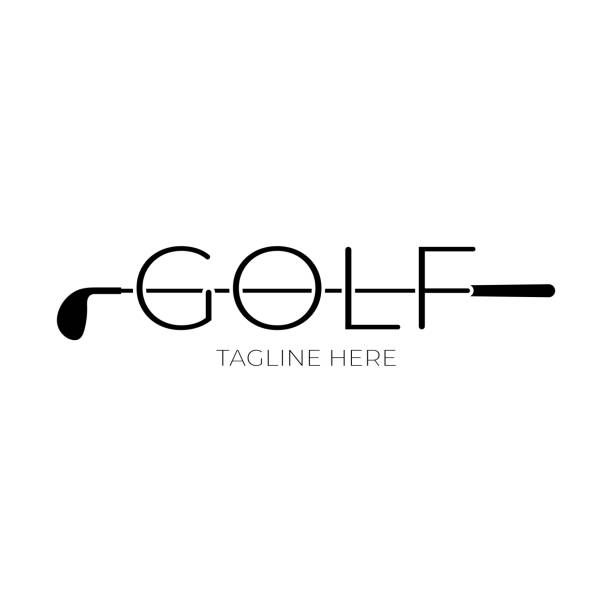 illustrations, cliparts, dessins animés et icônes de logo de balle de golf, logo de bâton de conception de golf, logo pour équipe de golf professionnelle, club de golf, tournoi, magasin de golf, terrain de golf, événement - club