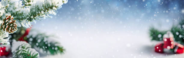 istock An original wide format background image with space for text for an invitation or card with a Christmas theme. 1578822692