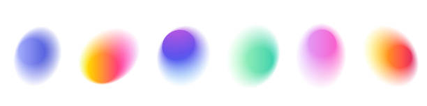 Soft pastel gradient circle. Round design with light, glow. Vector illustrations isolated on white background. Soft pastel gradient circle. Round design with light, glow. Vector illustrations isolated on white background. colour gradient stock illustrations
