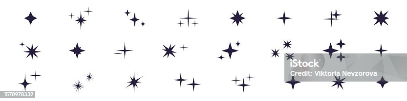 istock Twinkle christmas icon. Magic Shine. Sparkling line, doodle twinkling stars. Isolated vector illustrations on white background. 1578978332