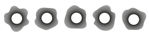 illustrations, cliparts, dessins animés et icônes de son dans les formes d’onde, dessins circulaires, cercles de musique audio, voix rondes dans les icônes, logos pour égaliseurs, spectre radial, motifs en forme d’anneau. illustrations vectorielles plates isolées sur fond blanc - medical record illustrations