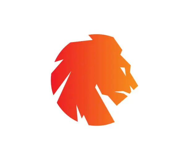 Vector illustration of Lion head vector icon stock illustration