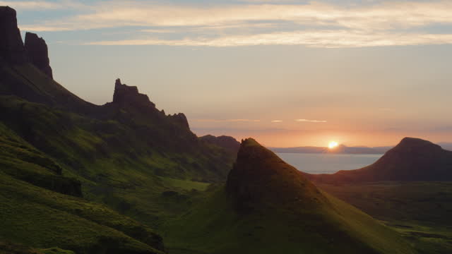 Sunrise at Quiraing Walk on the Isle of Skye in Scotland