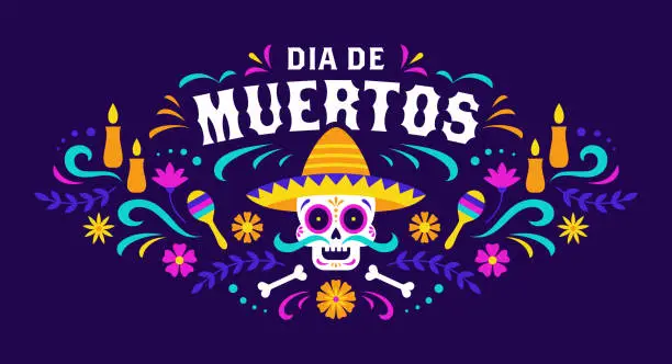 Vector illustration of Day of the Dead banner
