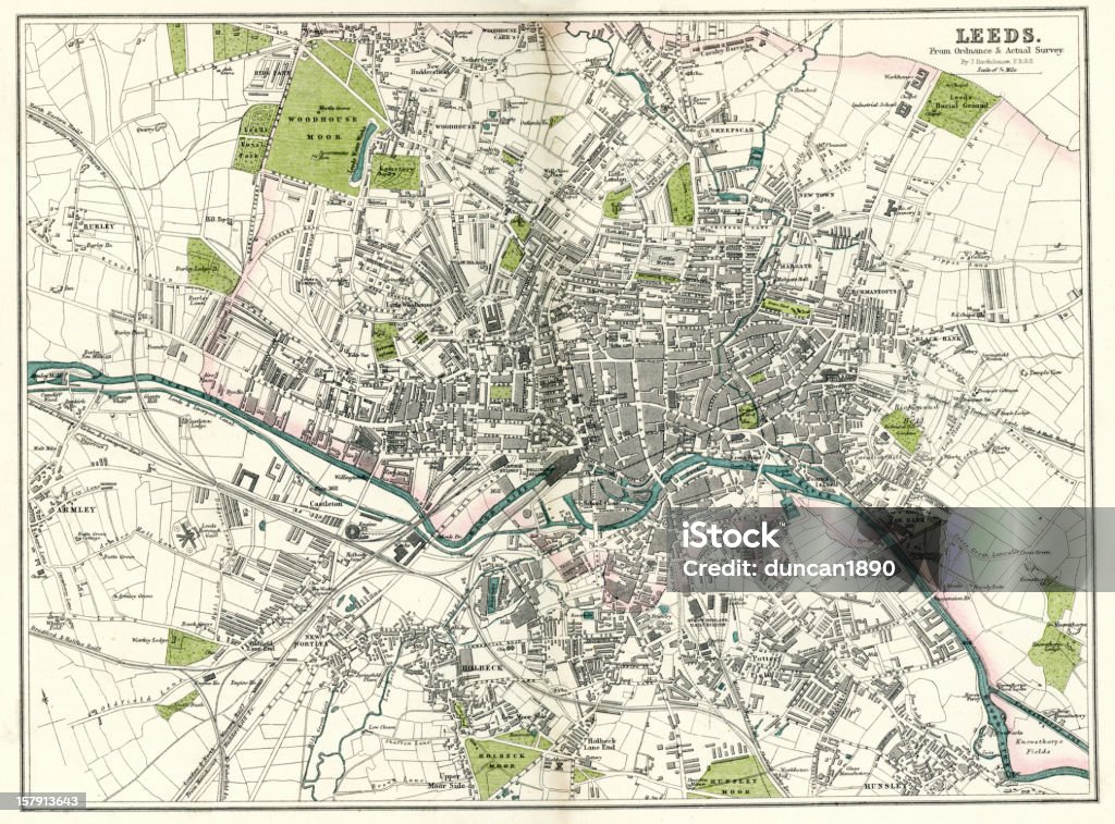 Mapa de Leeds - Royalty-free Mapa Ilustração de stock