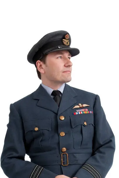 WWII Pilot in Squadron Leader Officers Uniform