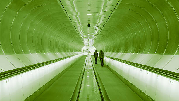 Modern subway station architecture, Rotterdam, The Netherlands