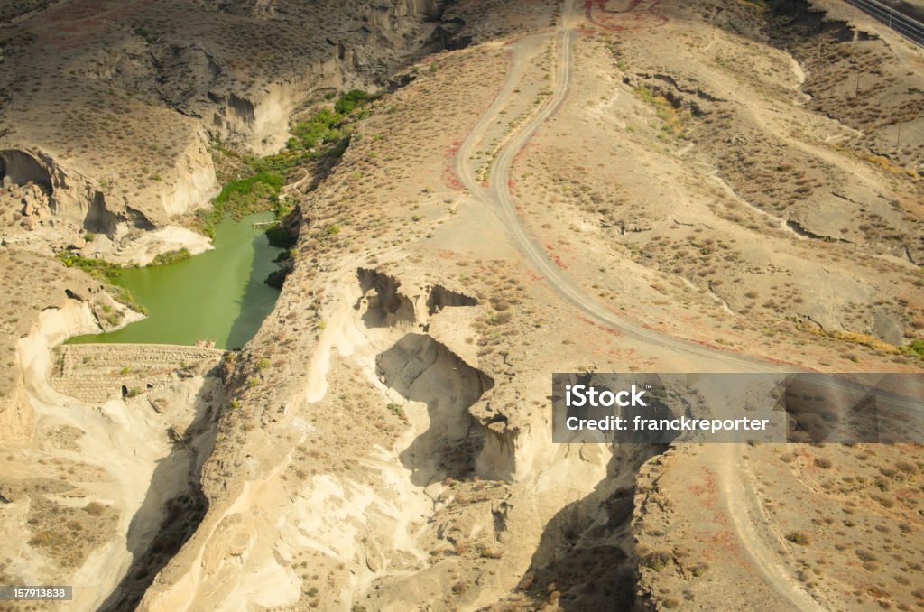 Vista aérea del desierto encima de Tenerife - Foto de stock de Ala de avión libre de derechos