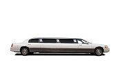 Luxury limousine side view white.