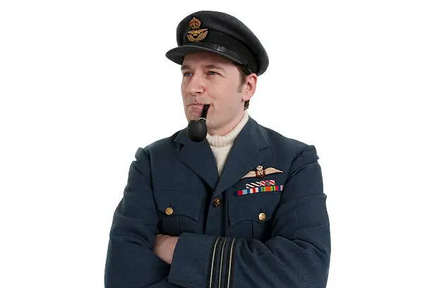 WWII Pilot in Squadron Leader Officers Uniform