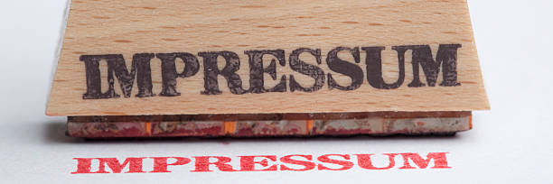 istock Rubber Stamp with German text "Impressum" ("Imprint") 157914088