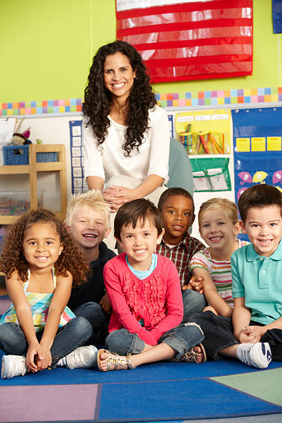 istock Elementary aged school kids in class with their teacher 157914114