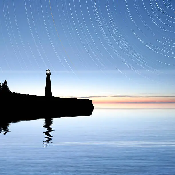 Photo of XXXL lighthouse with stars
