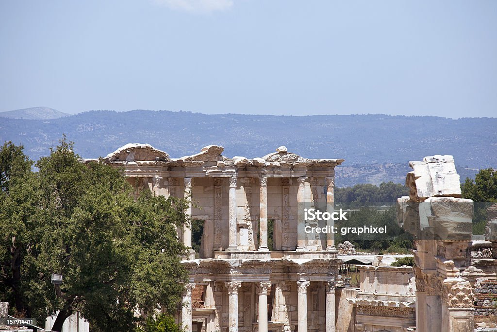 Ephesos mit der Celsus-Bibliothek in - Lizenzfrei Alte Geschichte Stock-Foto