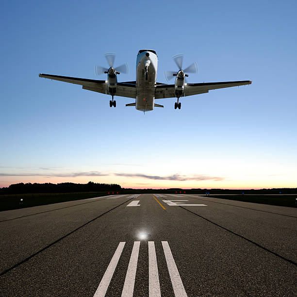 istock XXL propeller airplane landing 157914467