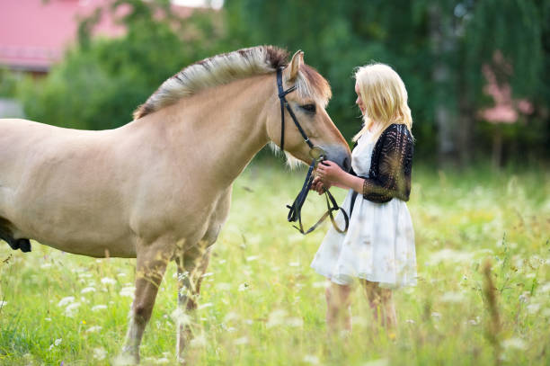istock Girl with her horse 157914520