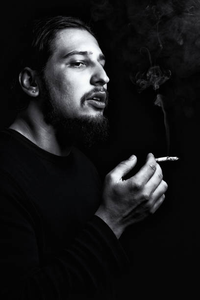 istock Smoker in the dark 157914731