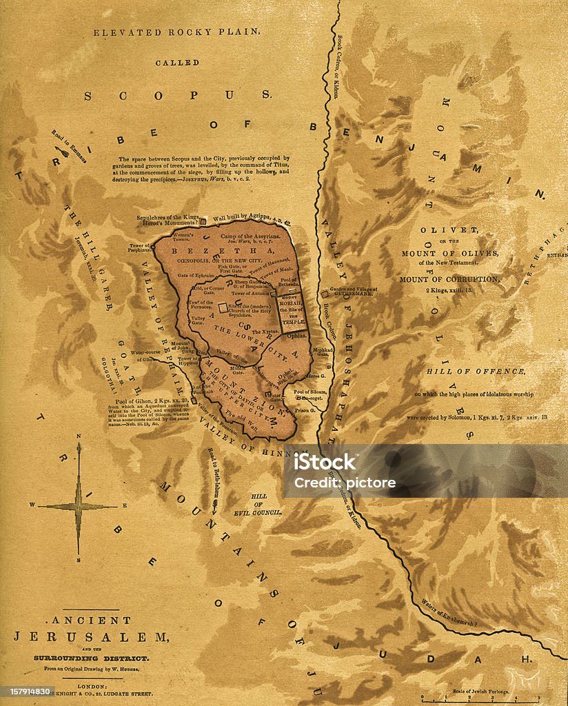 Alten Jerusalem - Lizenzfrei Karte - Navigationsinstrument Stock-Illustration