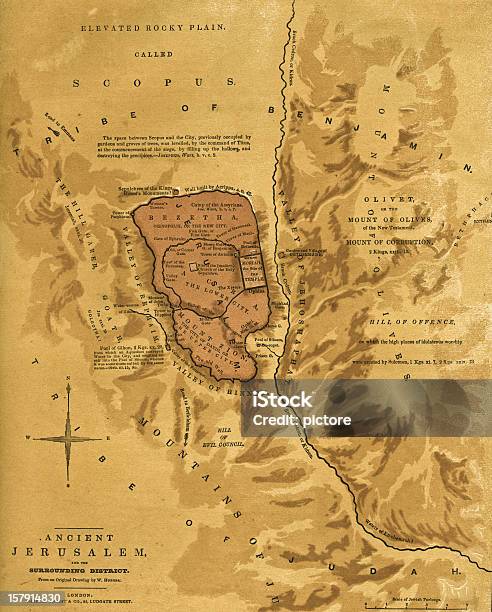 Alten Jerusalem Stock Vektor Art und mehr Bilder von Karte - Navigationsinstrument - Karte - Navigationsinstrument, Jerusalem, Gravur