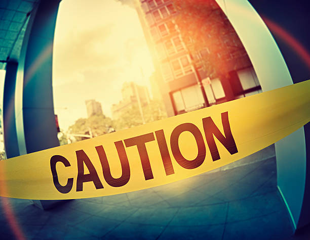istock Caution Sign yellow tape in NYC 157914951
