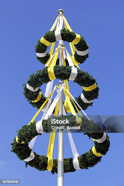 Three Wreaths And Blue Sky In The Background Stock Photo - Download Image Now - Bavaria, Beer Festival, Blue