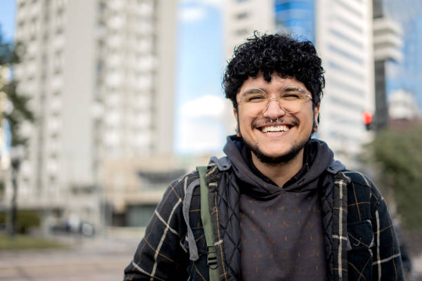 istock Portrait of non-binary man in the city 1579237854