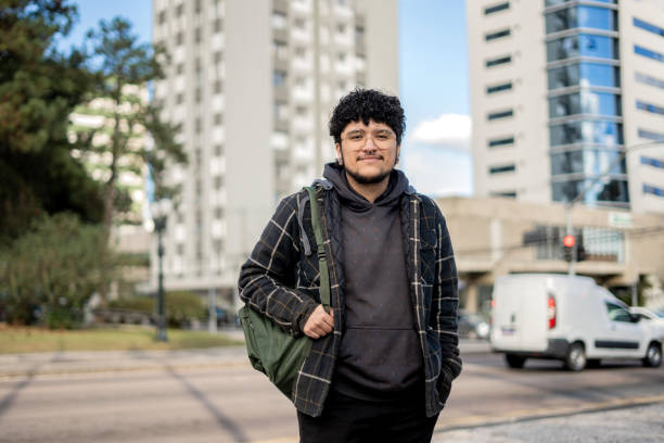 istock Portrait of non-binary man in the city 1579237857