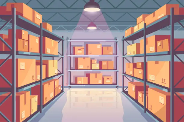 Vector illustration of Room in warehouse concept