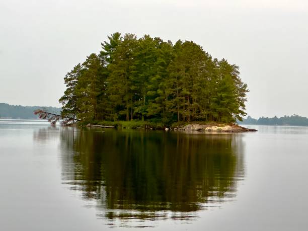Overcast day on lake Vermilion in Northern Minnesota. Tower Minnesota