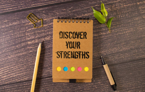 istock Discover your Strengths word on notebook. 1579465644
