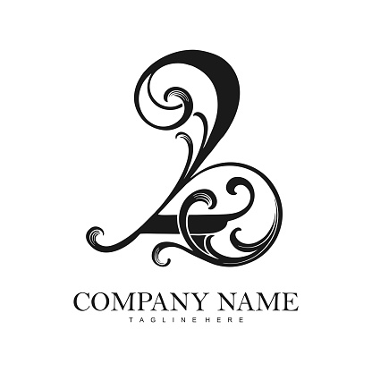 Luxury defined engraved number 2 monogram logo outline vector illustrations for your work logo, merchandise t-shirt, stickers and label designs, poster, greeting cards advertising business company or brands